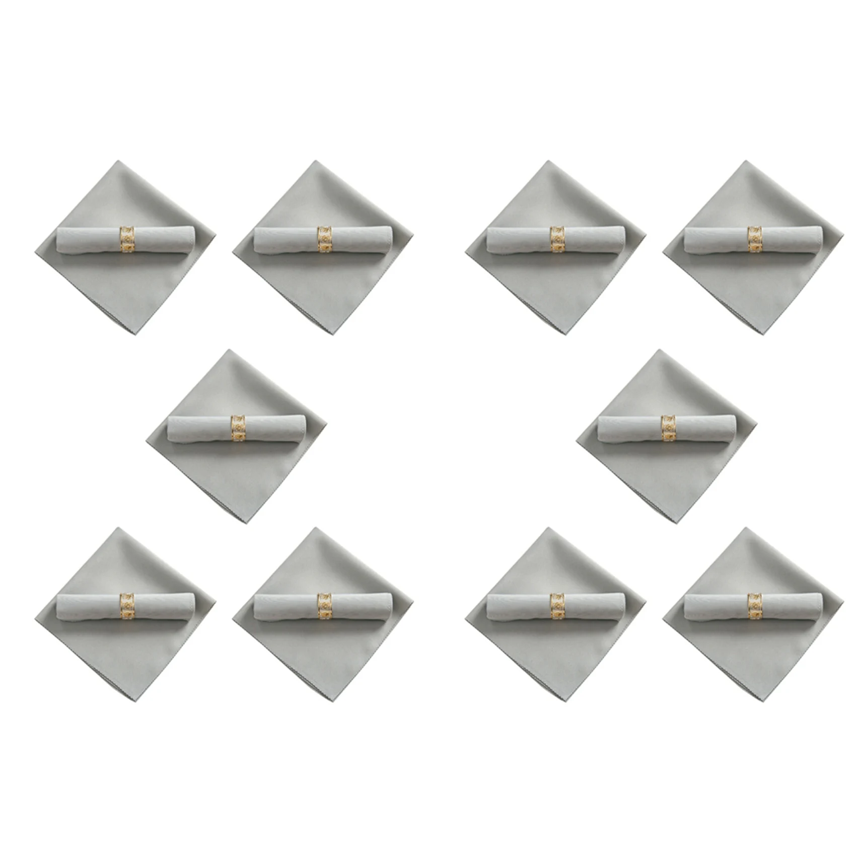 RALCA-20Pcs 48X48cm مناديل قماش بوليستر لمطعم الزفاف وحفلات العشاء، فضي رمادي #5