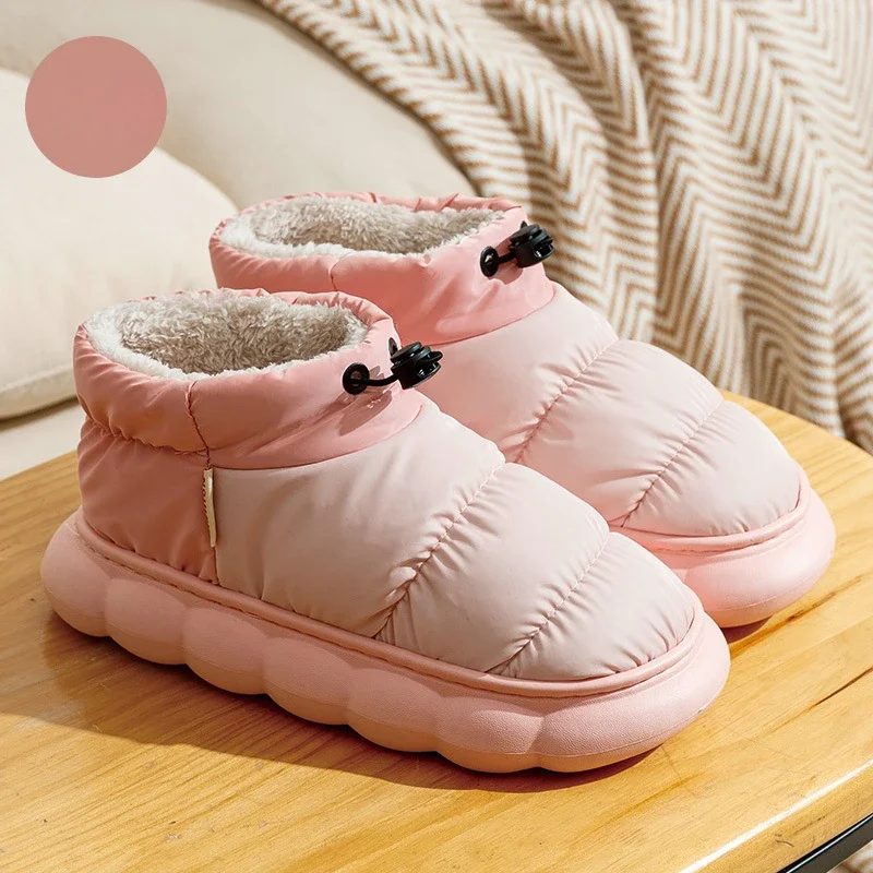 2023 Winter Cotton Shoes for Women Keep Warm Waterproof Down Unisex Snow Boots Plush Chunky Platform Outdoor Non-Slip Ankle Boot