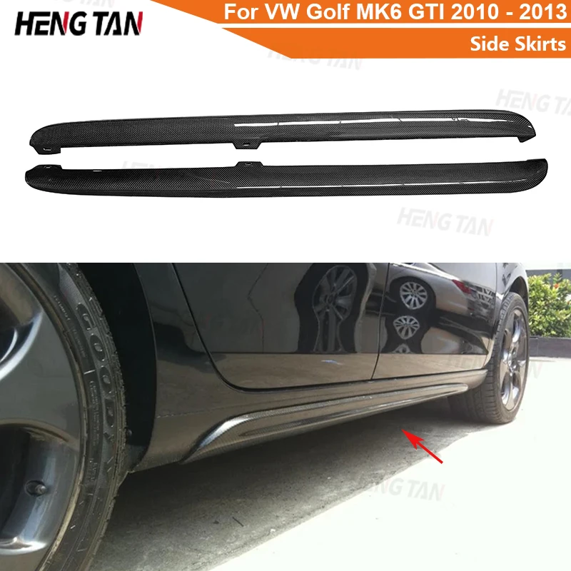 

Carbon Fiber For Volkswagen VW Golf MK6 GTI 2010 - 2013 Car Side Skirts Splitters Flaps Apron Parts Upgrade Body k