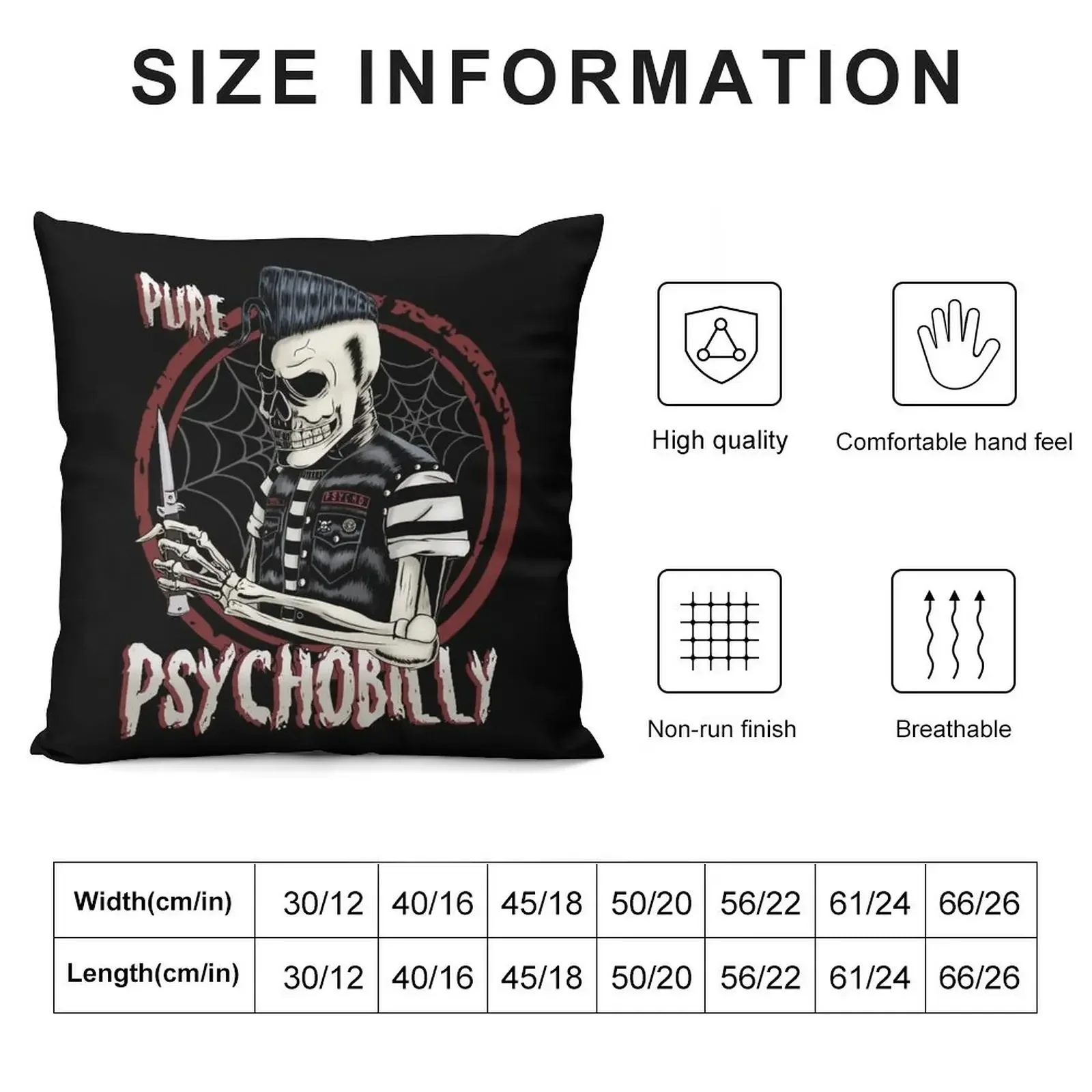 Pure Psychobilly Throw Pillow Cushions Pillowcases For Pillows Pillowcases Bed Cushions anime girl pillow