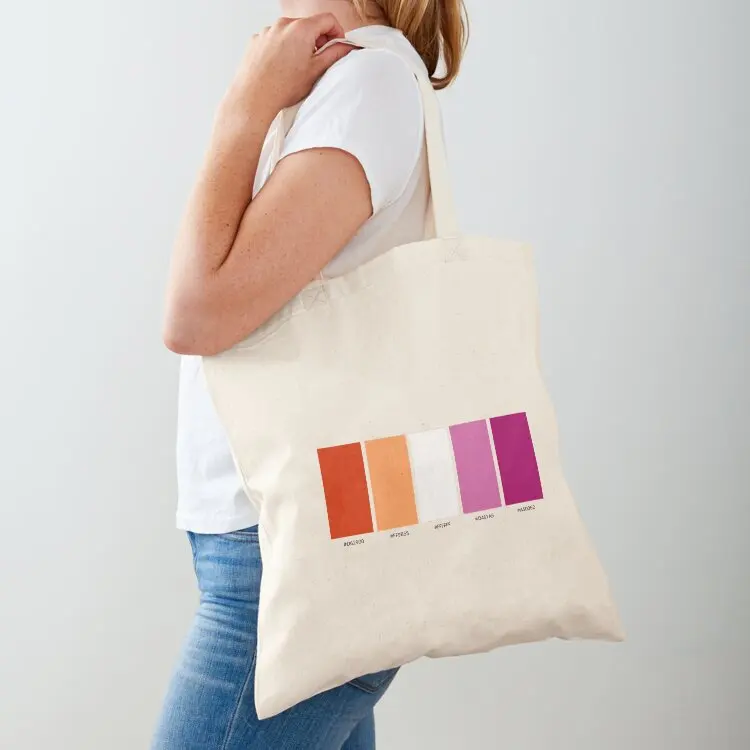 

Lesbian Flag Colour Codes Tote Bag tote bag men's Beach bag Candy bags reusable shopping