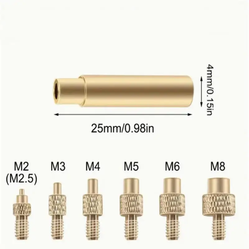 7/9/10Pcs M2-M8 Brass Heat Set Insert Nut Tip Assortment Threaded Embedding Kit For 3D Printing Soldering Repair DIY