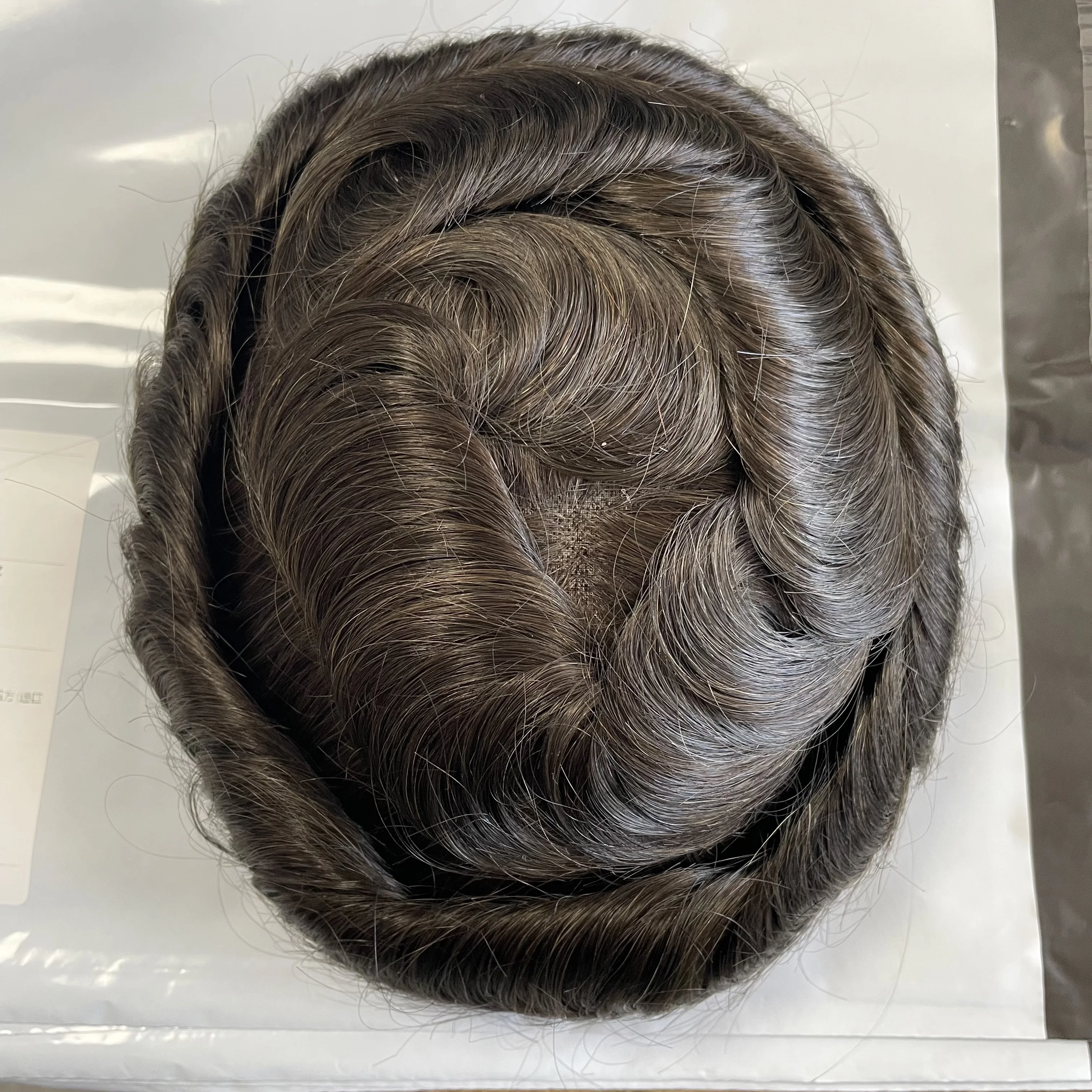 Long Super Durable Comfort Mono NPU Silky Straight/Wavy 100% HumanHair Men Toupee Top Quality Soft Black Brown Hairpiece Natural