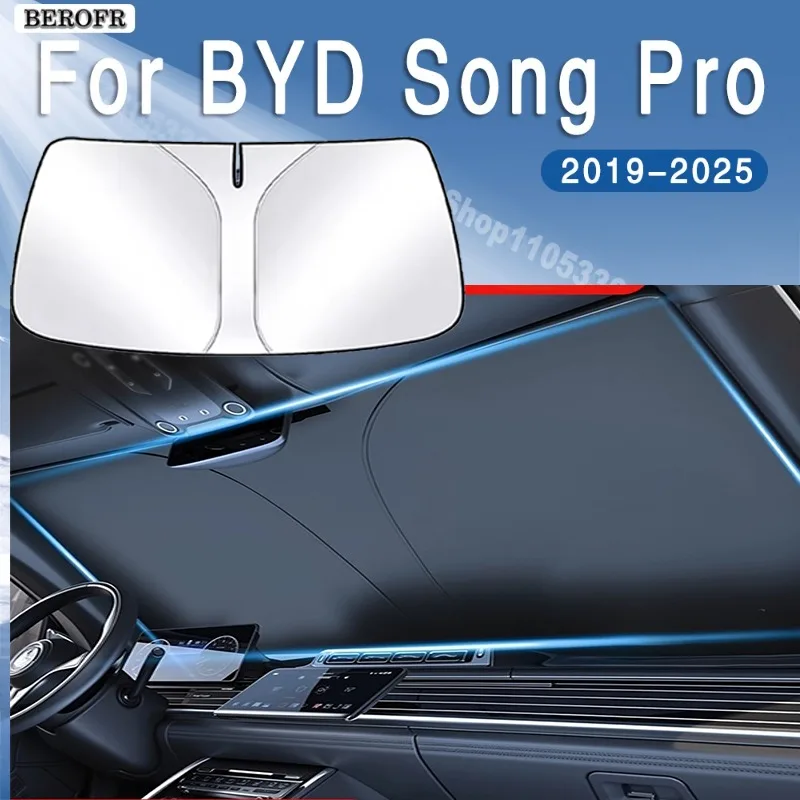 

For BYD Song Pro SA2 2019~2025 Car Sun Visor Front Windshield Sunshade Heat Insulation Summer Cooling Auto Accessories Foldable
