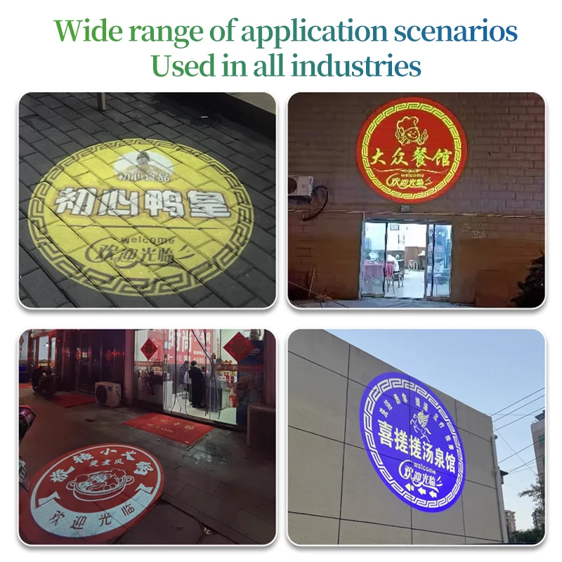 تخصيص في الهواء الطلق 4-صورة شعار الطابق كاروسيل كشاف ضوء IP67 متعدد الصور الإعلان التبديل التلقائي تغيير الصورة LED