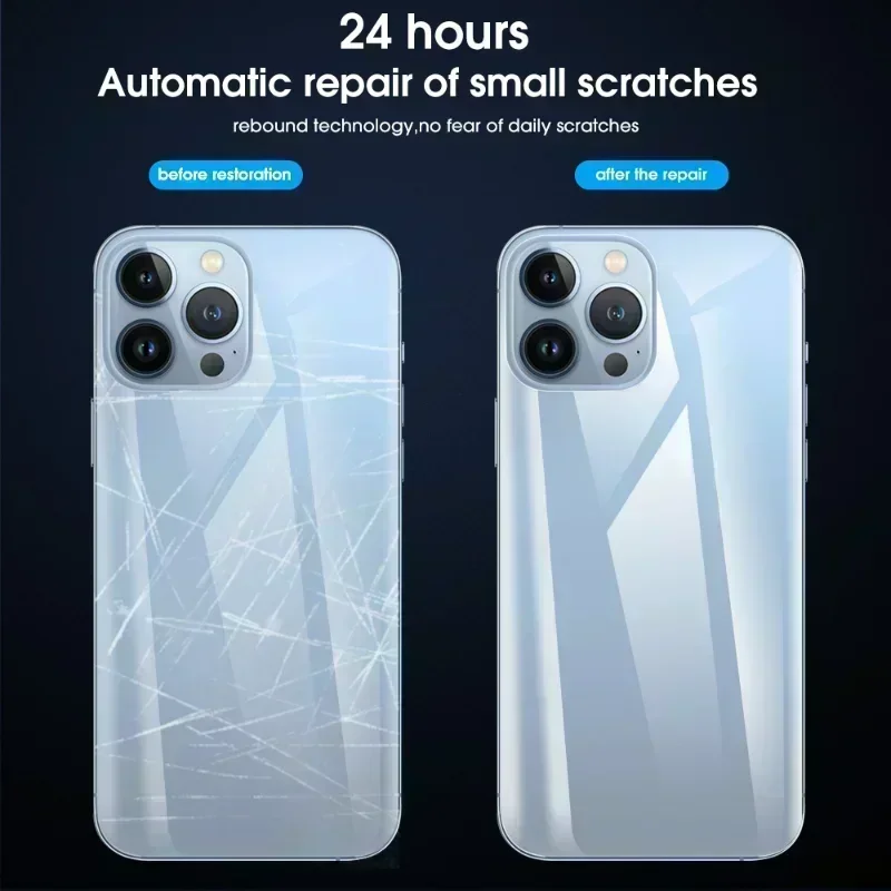 Full Cover Hydrogel Back Film for IPhone 14 13 12 Pro Max 13 Mini Clear Back Screen Protector Side Frame Film for iPhone 14 Plus image 4