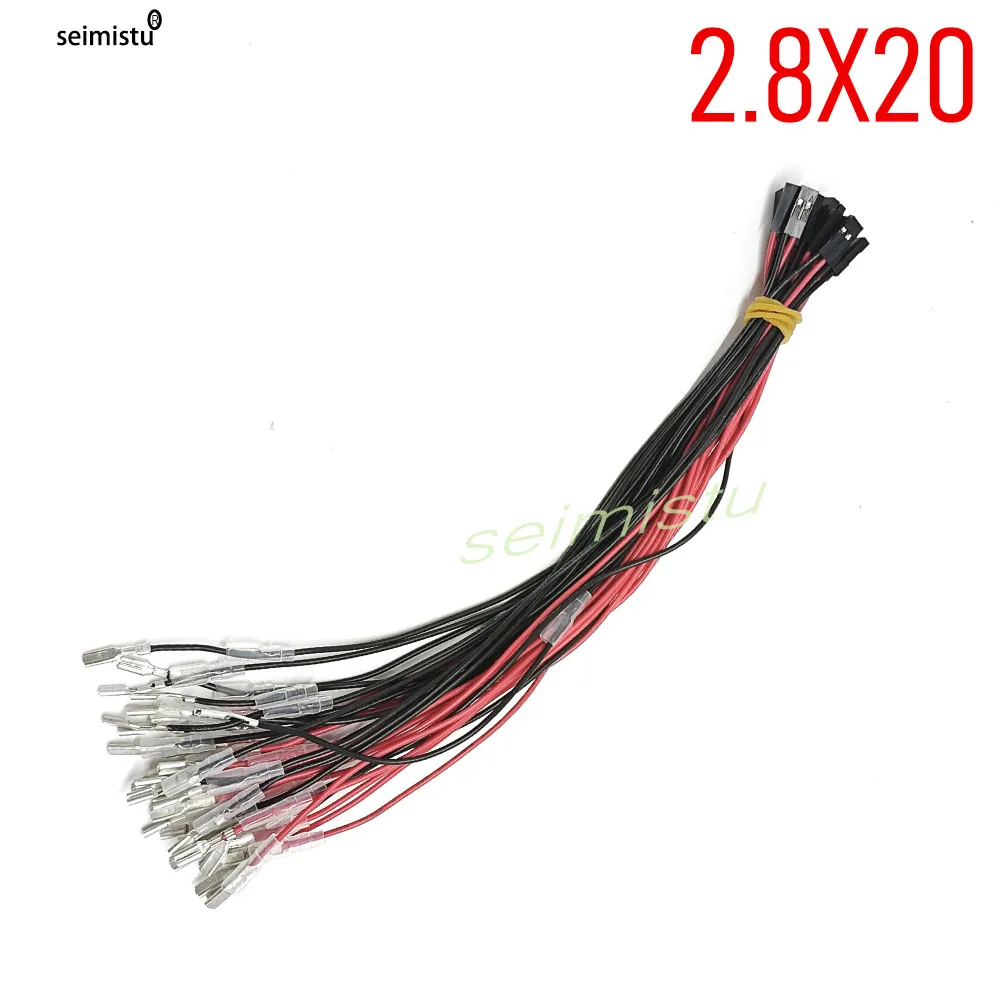 2-poliges H2.54-Kabel, DuPont-Kabel, Anschlusskabel, 4,8 mm/2,8 mm, für Zero Delay Arcade USB Board, Happ Joystick, SANWA-Drucktaste, 20 Stück – Detail 3