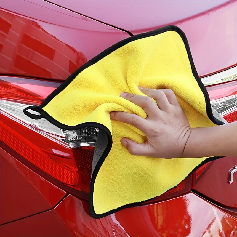 10PCS High-Density Car Wash Towel, Coral Fleece Double-Sided Thickened Car Towel, Absorbent Glass Cleaning Towel