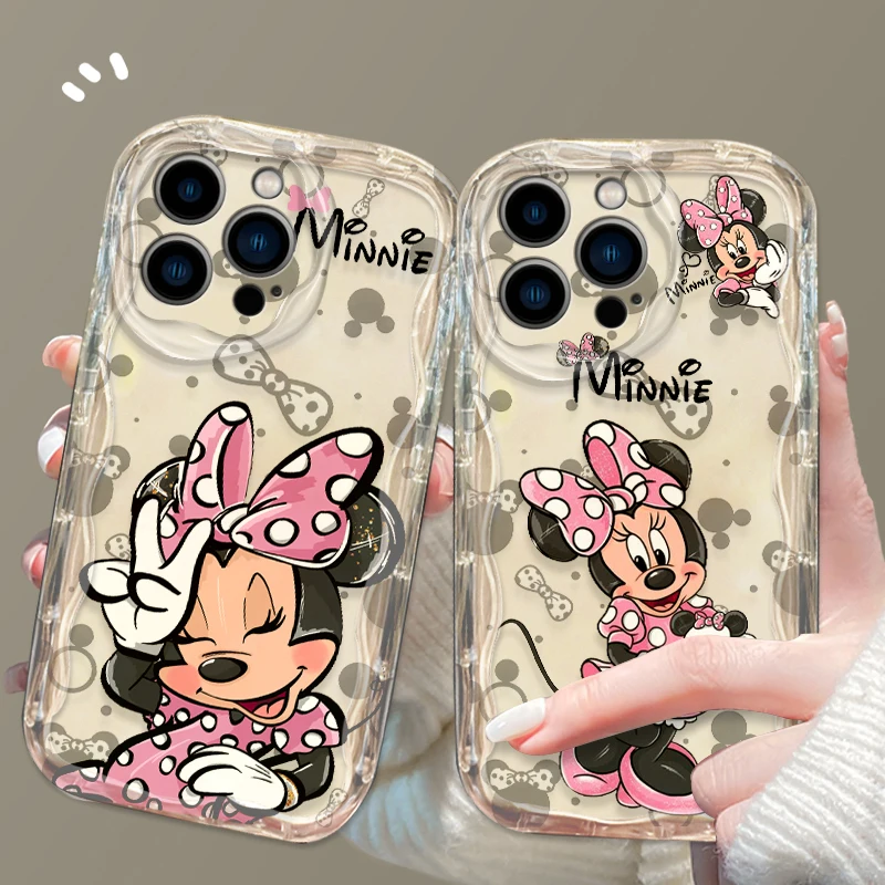 

Mickey Minnie Baby Anime For iPhone 15 14 13 12 11 Pro Max XS Max X XR 7 8 Plus 6S 5S Silicon Wave Oil Phone Case