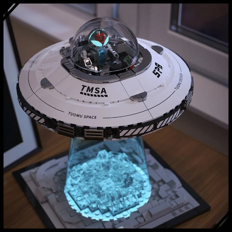 

Набор строительных блоков космического корабля НЛО, сборка высокой сложности, модель космического корабля, образовательная конструкция, коллекционная игрушка-дисплей