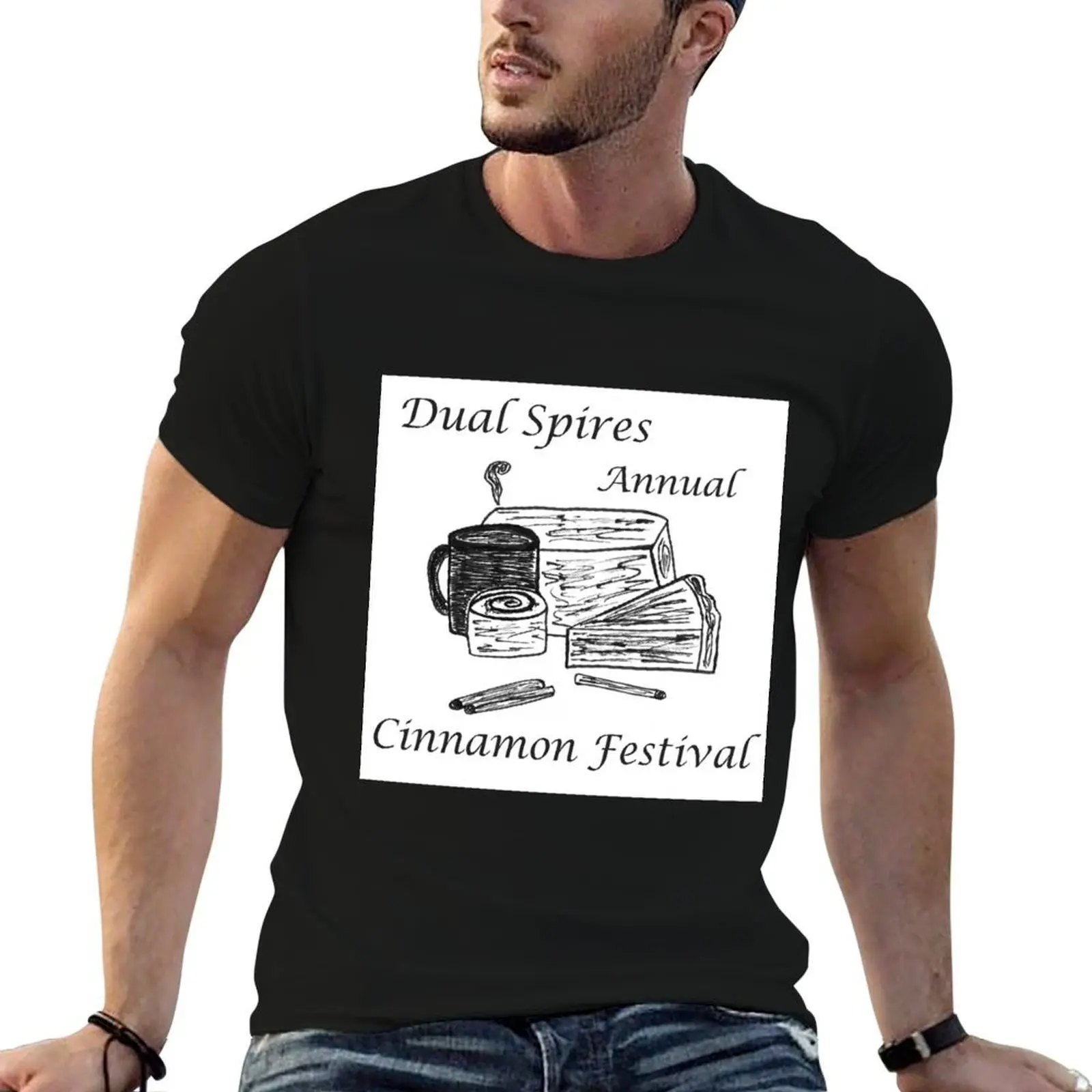 

Dual Spires B/W T-Shirt t shirts cotton 100% t shirt custom print T-Shirt