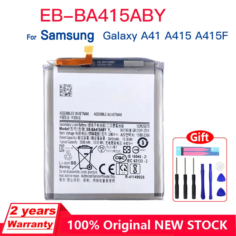 

Genuine Brand New EB-BA415ABY 3500mAh Replacement Battery For Samsung Galaxy A41 A415 A415F Mobile Phone Batteries+Tools