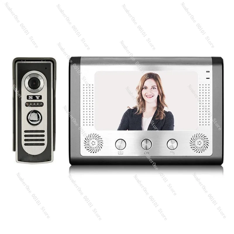 Video doorbell 7-inch wired home villa intercom system intelligent cat eye monitoring system one-to-one