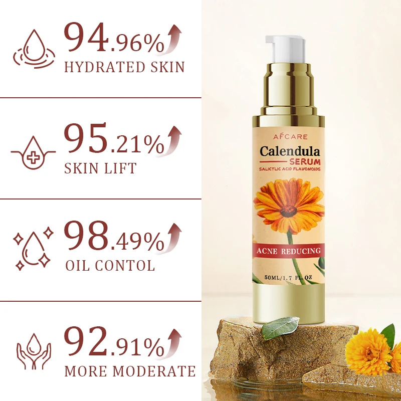 Calendula Face Cream Anti-acne Facial Serum Shrink Pores Moisturizing Face Essence Skincare Natural Ingredients Soft Skin