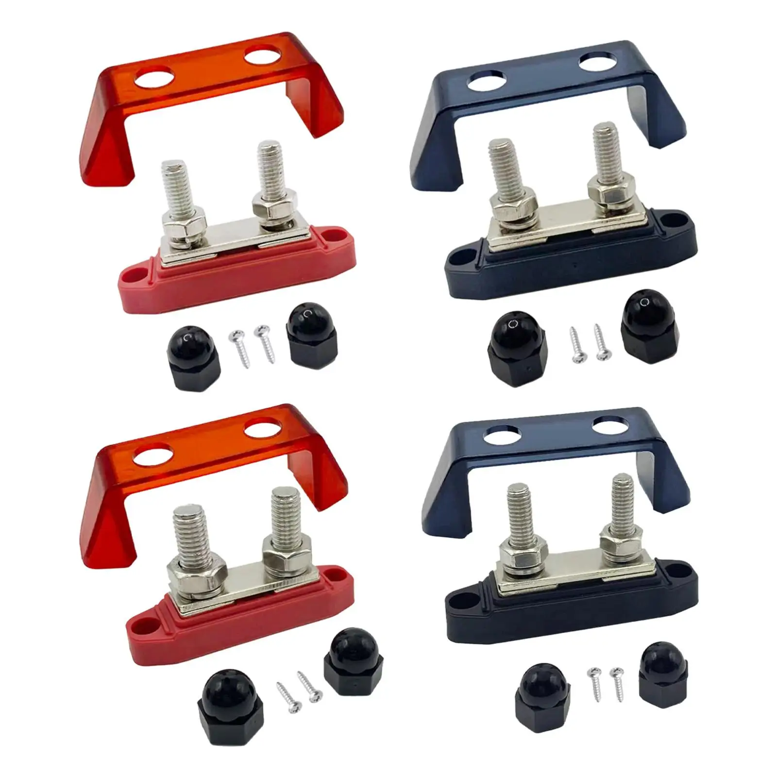 Stainless Steel Brass Power Bus Bar Block Double Stud Terminal for Vehicles Boats Rvs Solar Car Marine Projects