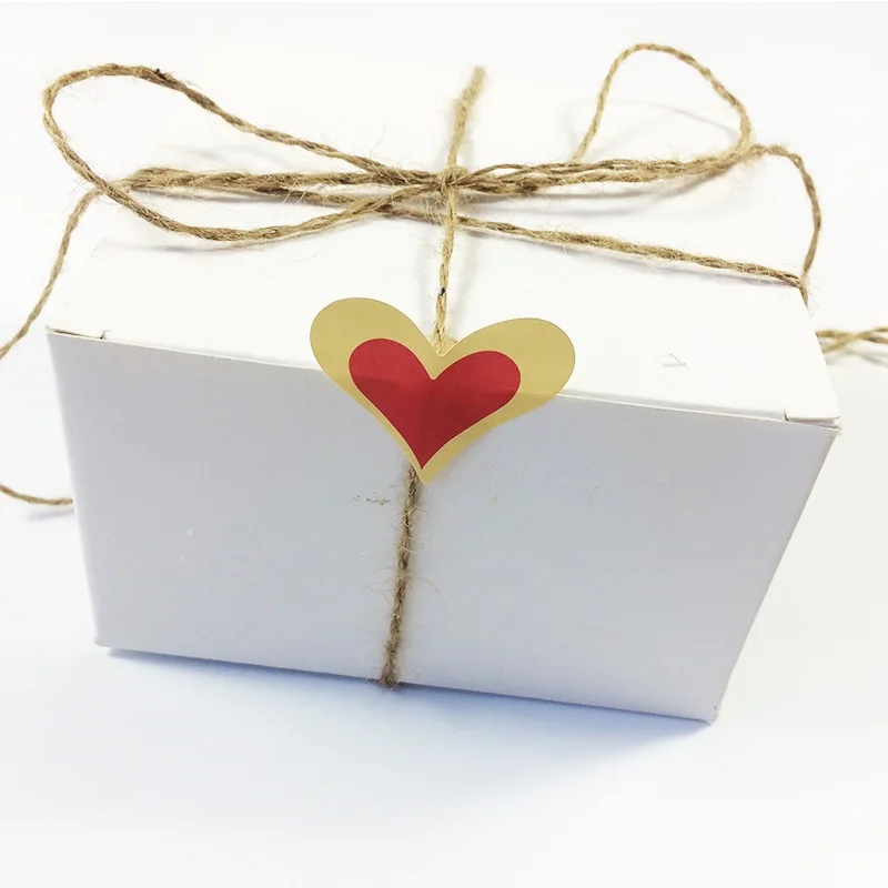 Autocollant de sceau en papier Kraft en forme de coeur rouge mignon, étiquette GT, produits faits à la main, cadeau de nouvel an, lot de 90 pièces