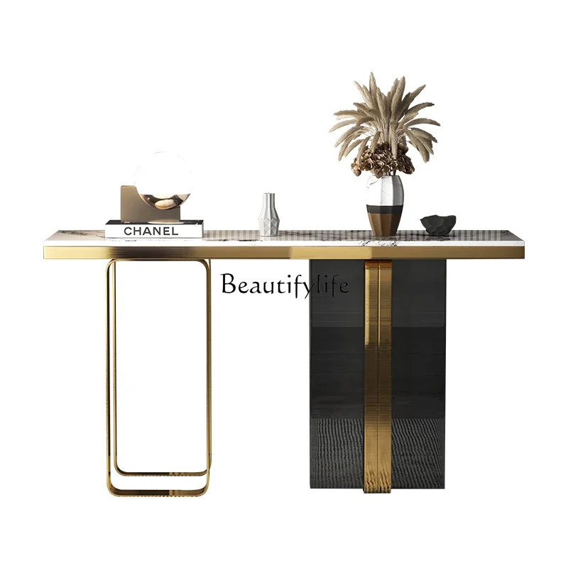 

LJYLight luxury luxury stone entrance against the wall marble square small entrance table