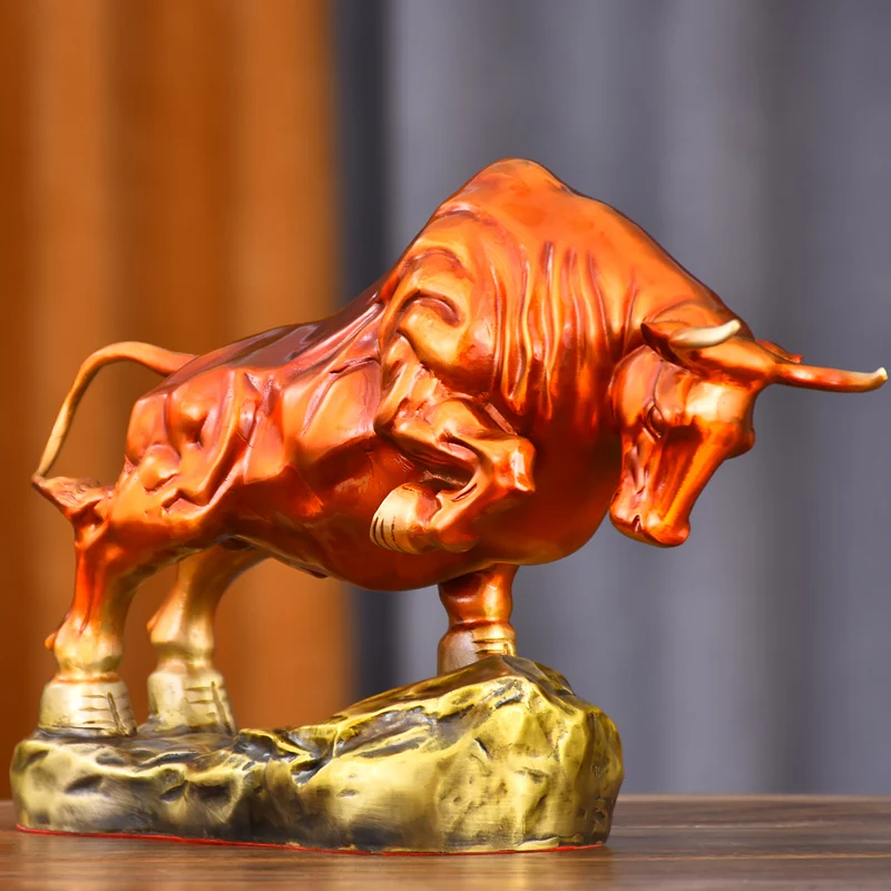 2023 foreign business guest company office GIFT  High grade lucky bull Ornament copper Sculpture BAR Living ROOM