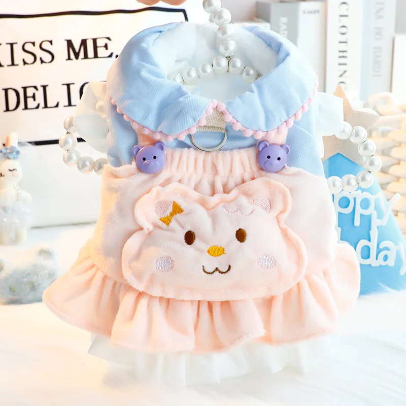 

Dog winter dress, thick cat princess dress, sweet shoulder strap cotton coat, small dog coat, teddy bear, Chihuahua warm clothes