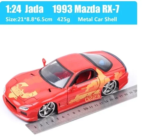 Jada 1:24 Mazda RX-7 High Simulation Diecast Car Metal Alloy Model Car Children\'s toys collection gifts J206