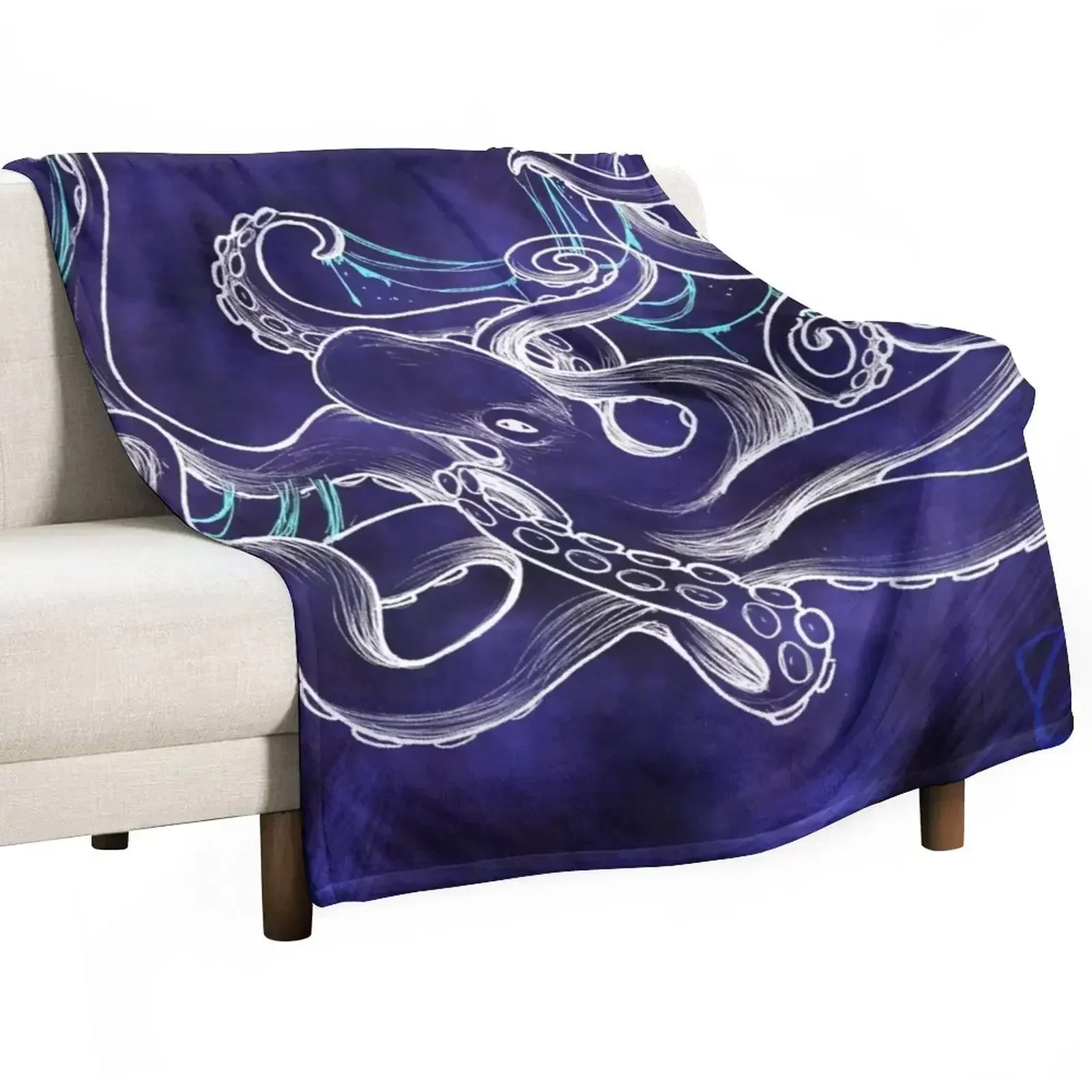 

purple octopus Throw Blanket Softest For Decorative Sofa Blankets