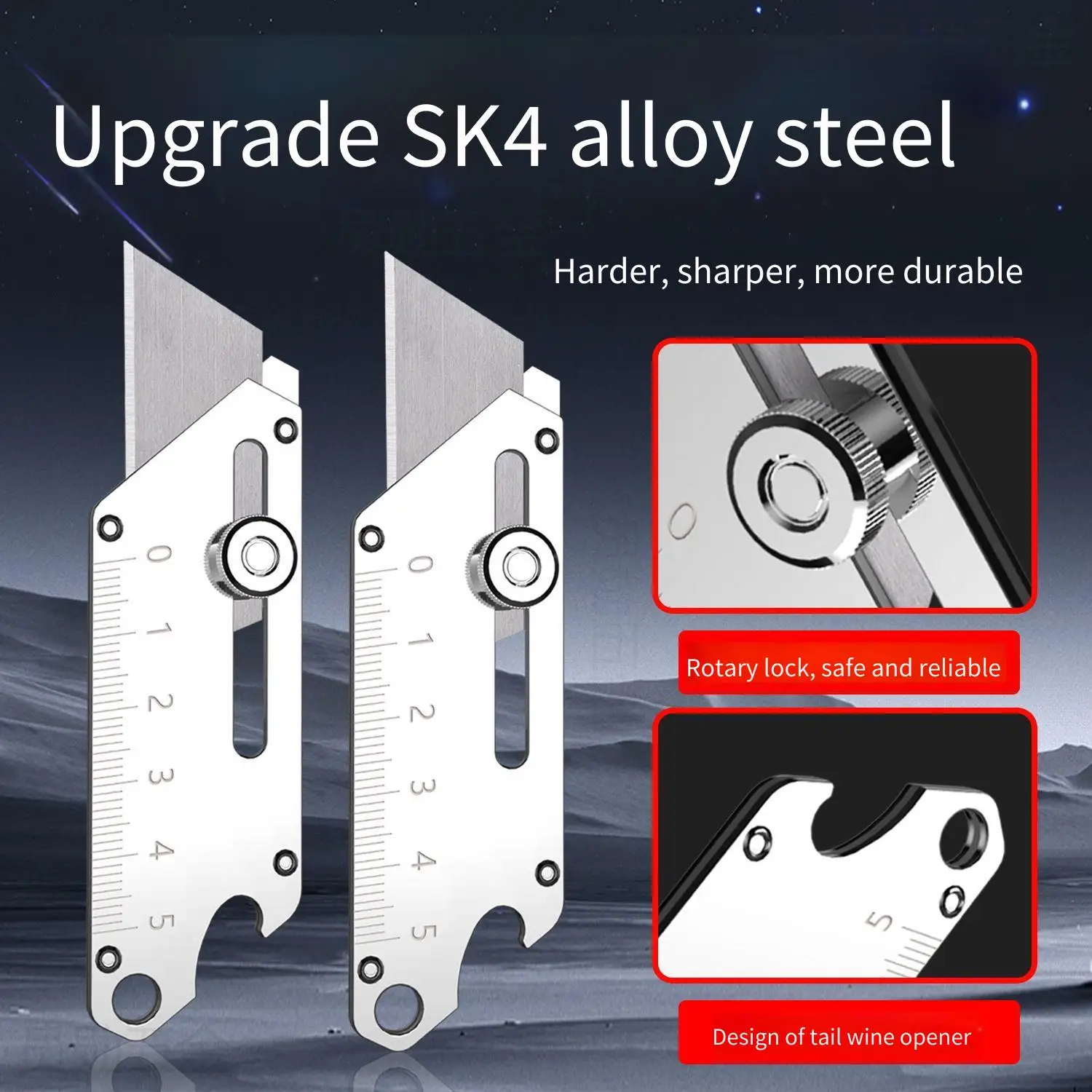 سكين صناعي عالي التحمل، قاطع حرفي من الفولاذ المقاوم للصدأ مع شفرات فتاحة زجاجات SK5، للاستخدام الاحترافي بنفسك #4
