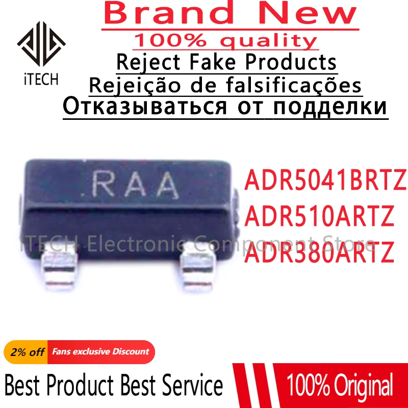 2-5Pcs 100% New ADR380ARTZ ADR380 R2D ADR510ARTZ ADR510 RAA ADR5041BRTZ ADR5041 R2Q SOT-23 Brand New Original Chips Ic