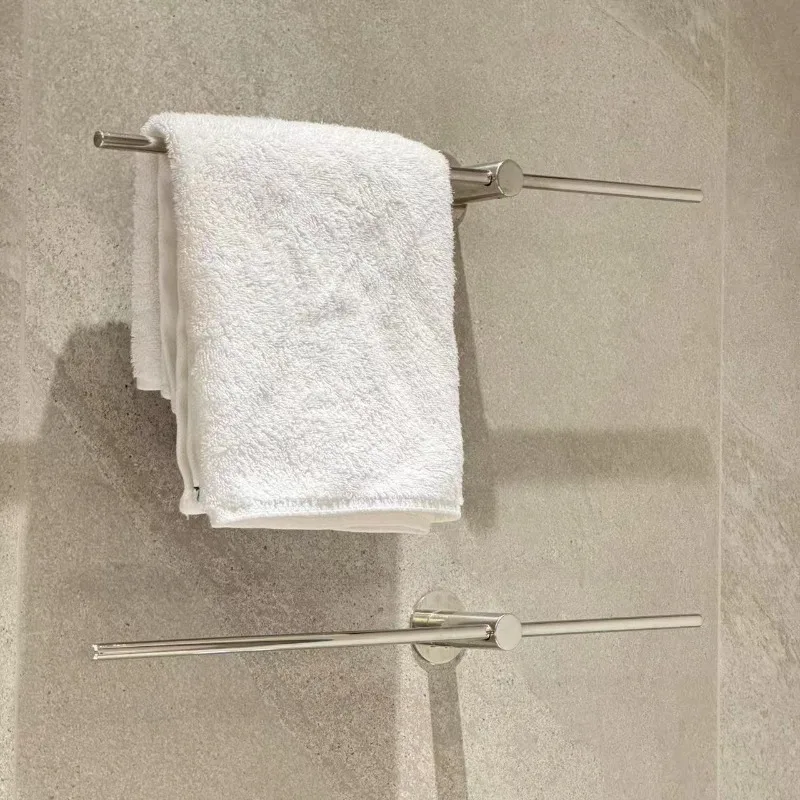 Minimalist towel bar Bathroom towel rack No punching Toilet stainless steel