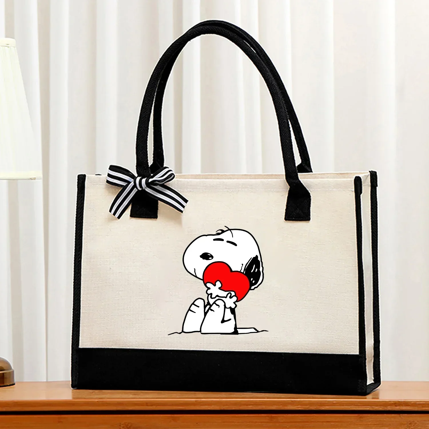Snoopy New Tote Bag Cute Cartoon Large Capacity Handbag Fashion Y2K Storage Bag Kawaii Anime Shoulder Underarm Bag Girls Gift