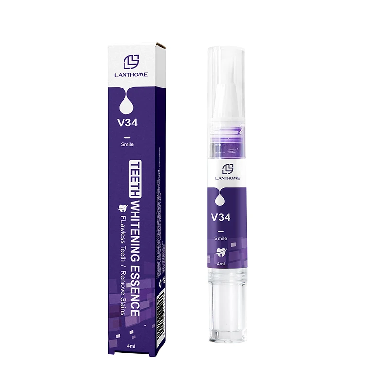 Stylo de blanchiment des dents violet, dentifrice blanchissant dentaire, élimination du tartre, livres dentaires, blanchisseur de dents efficace, V34, 4ml