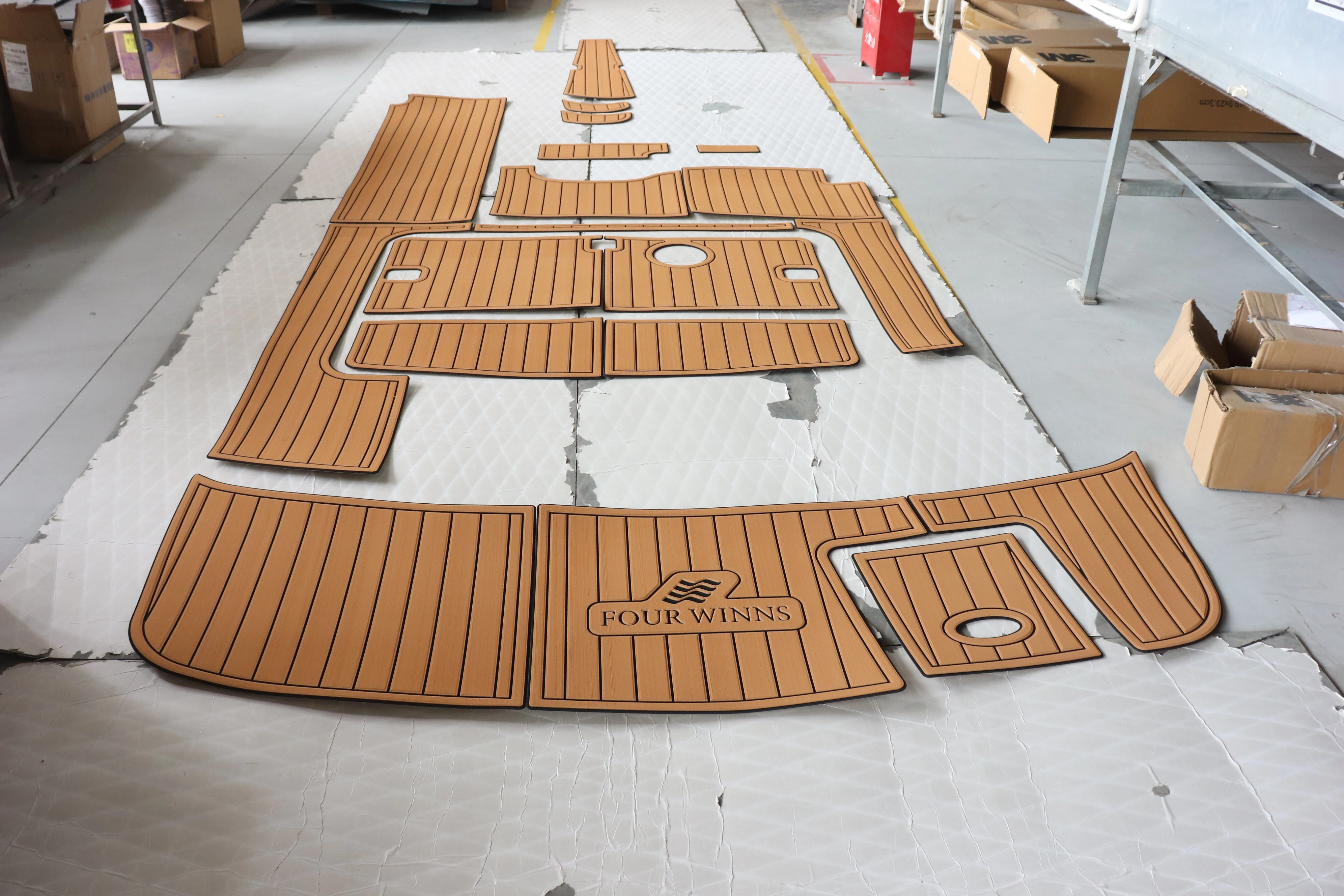

KXKZREN 1999-2005 Four Winns 268 Vista EVA Foam Boat Decking Sheet Faux Teak Marine Mat Self Adhesive Yacht Flooring Accessories