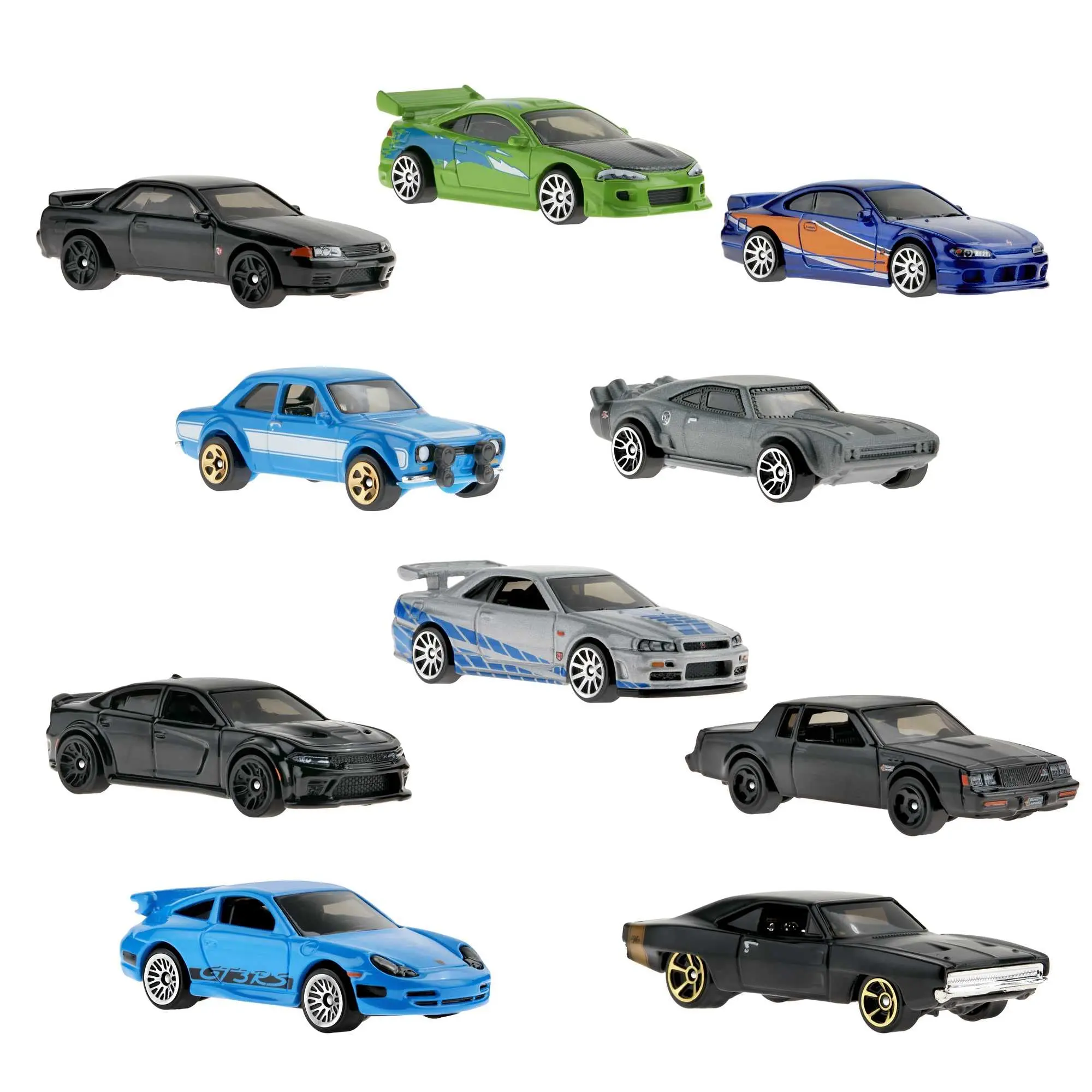 Hot Wheels Cars Fast & Furious Ten Per Set 1/64 Metal Die-cast Model Collection Toy Vehicles