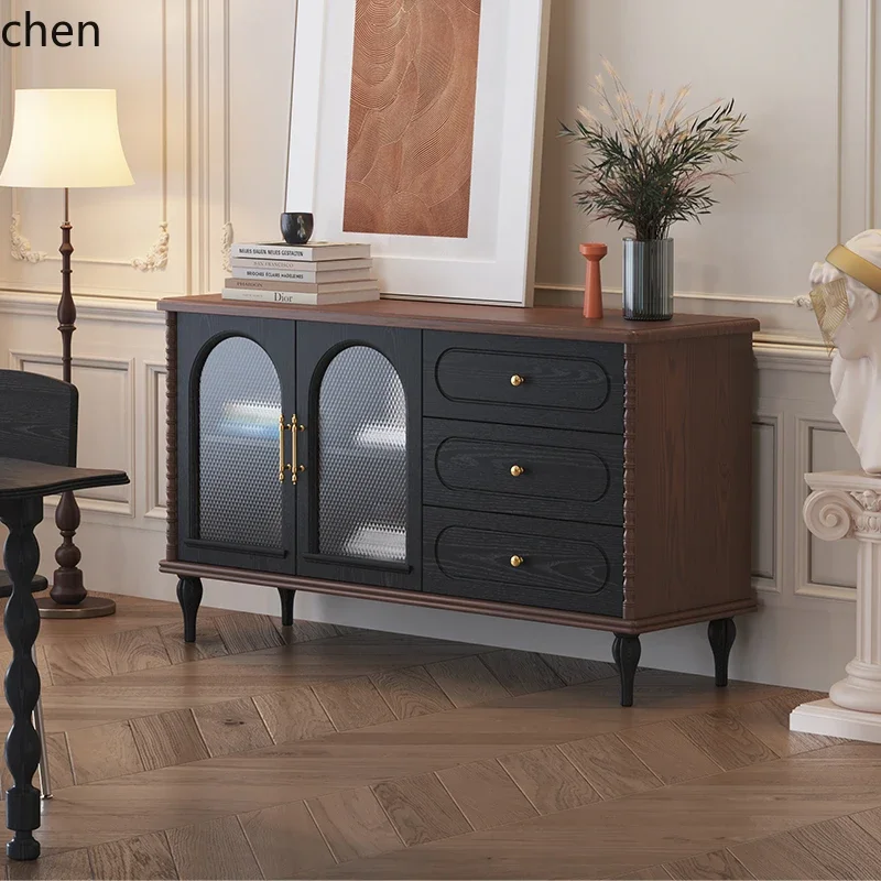 HT side cabinet solid wood against the wall integrated storage kitchen cabinet multi-function advanced
