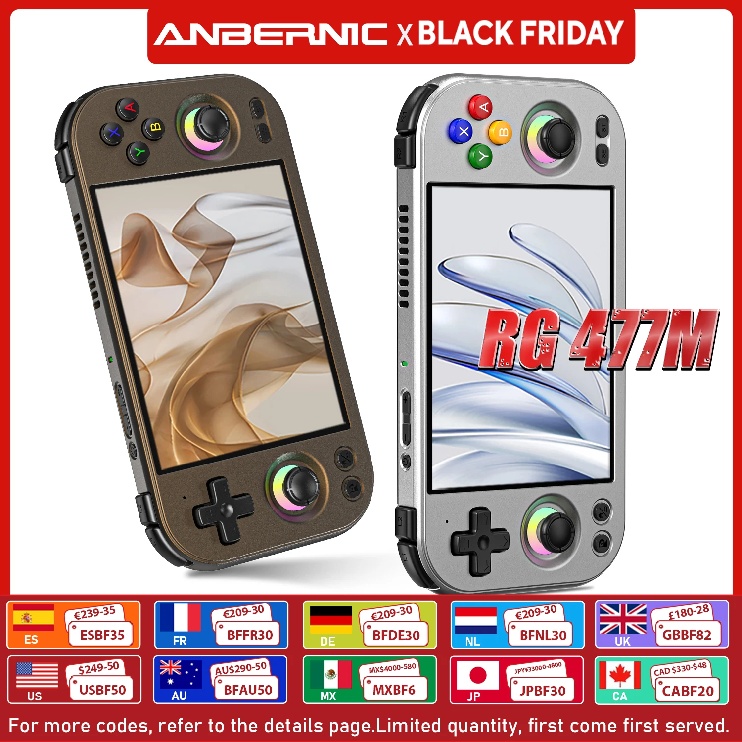 ANBERNIC RG 477M 4.7 Inch LTPS In-Cell Touch Screen Portable Video Game Console Aluminum Alloy CNC Android 14 5300mAh RG477M