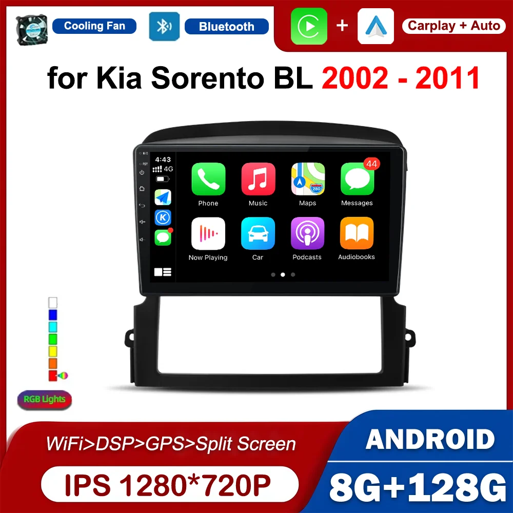 

9 inch Android Intelligent System GPS Navi for Kia Sorento BL 2002 - 2011 Car Radio Multimedia Player 2.5 D HD Screen DSP Stereo