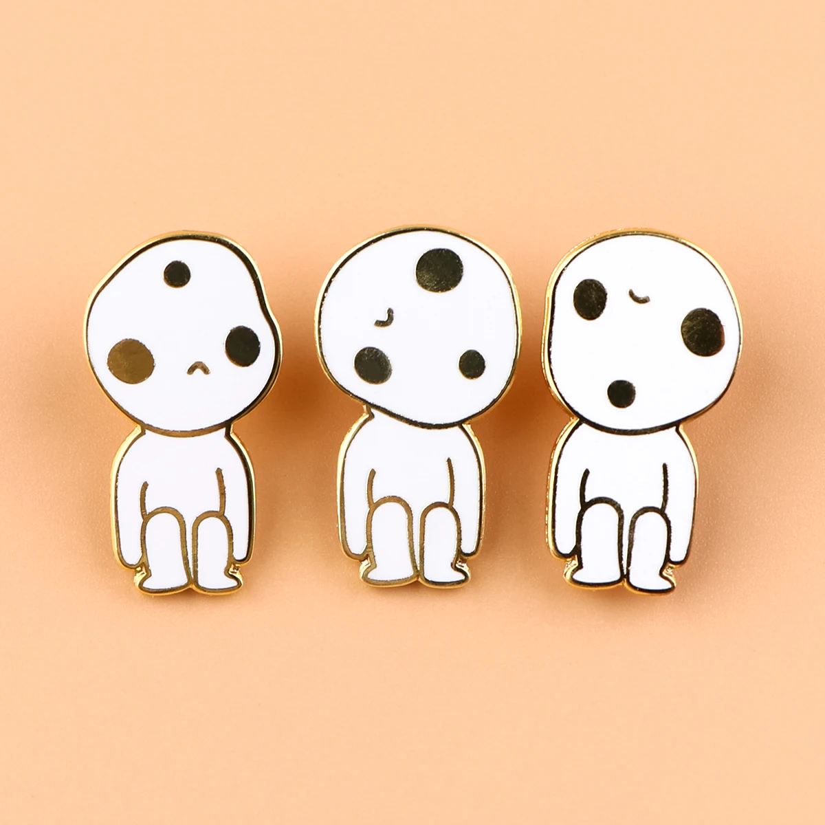 Anime Movie White Ghost Enamel Pin Brooch Pines Lapel Pins Badge on Backpack Jeans Clothing Accessories Adorn Gifts 3pc/set