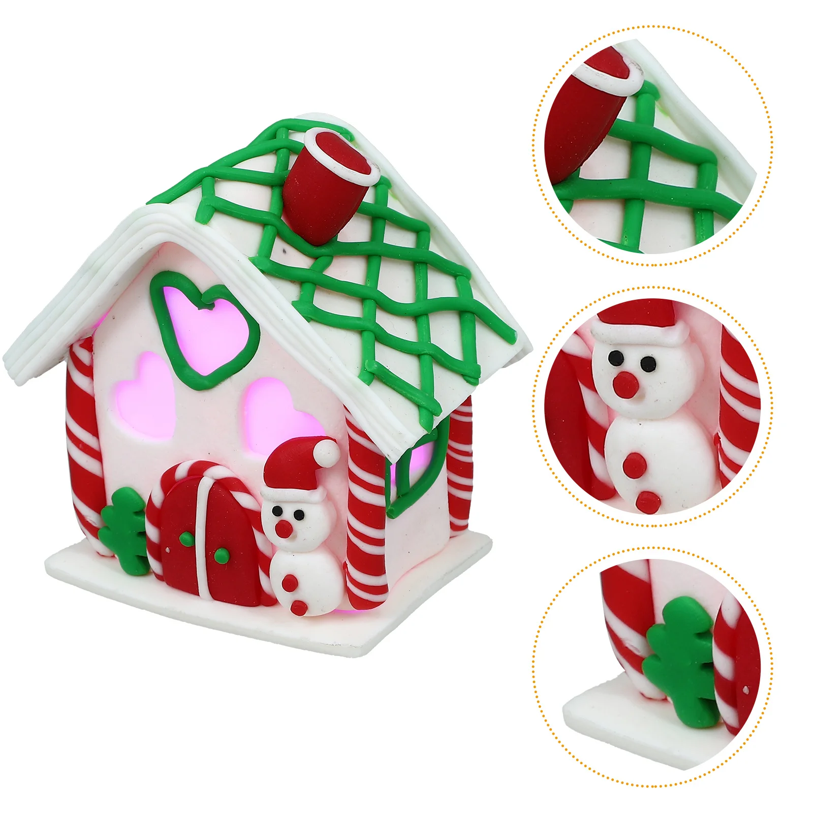 

Festive Christmas Mini House Ornament Glowing Design for Table Decor Home Office Shop Hotel Xmas Luminous House Decoration