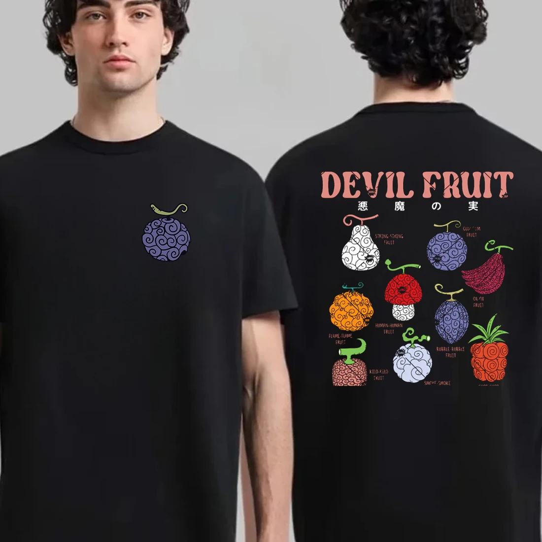 Devil Fruit One Piece Monkey Luffy T Shirt Men Women's Kids Anime T-shirt Cotton Short Sleeve Tee Summer Clothing Oversized Tops