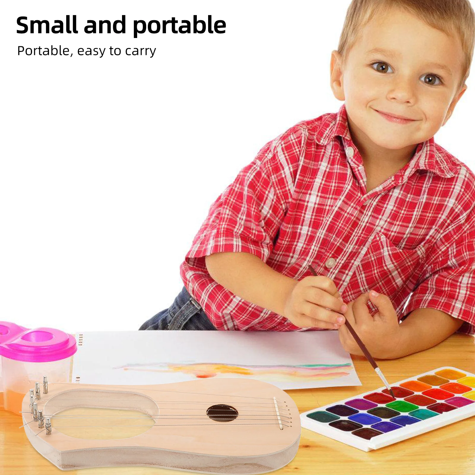 

Lyre Harp Building Kit DIY Wooden 7-Tone Instrument with Tools Customizable Finish for Natural Sound Quality