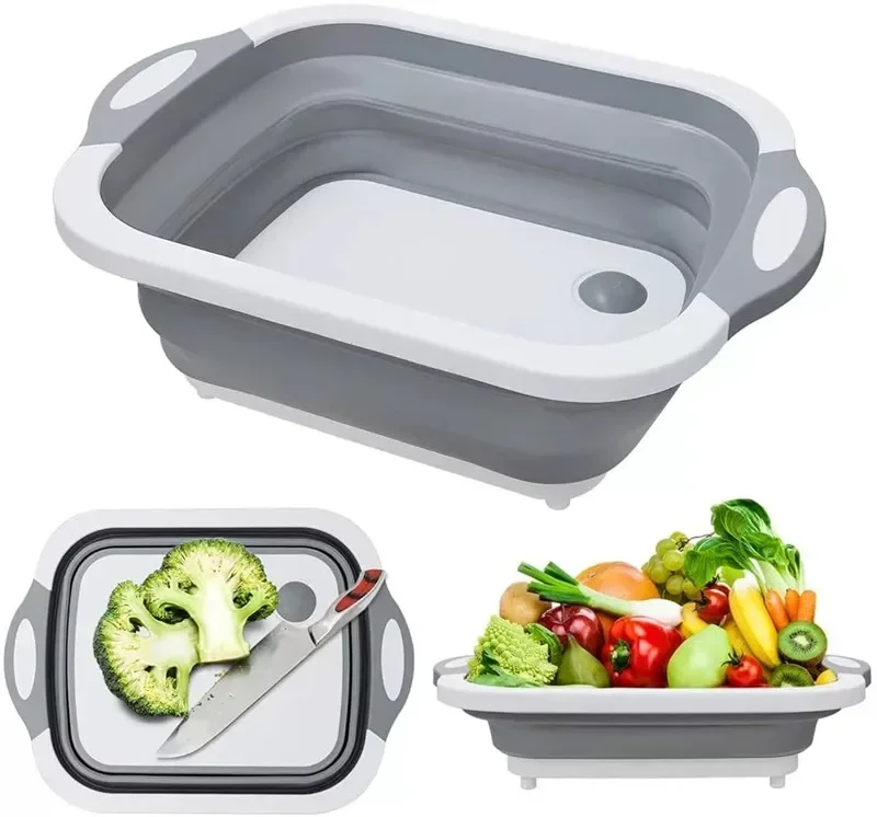 

Caravan Foldable Cutting Board Sinks Drain Basket Portable Folding Wash Basins Fit For Caravan Rv Kitchen Wash Basin Accessories