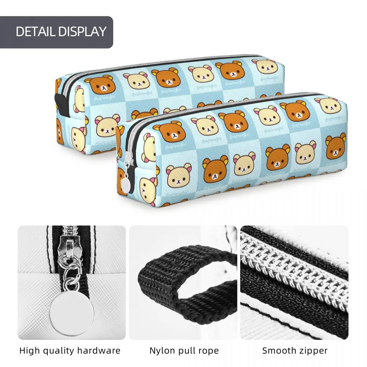 Rilakkuma Pencil Cases Korilakkuma Pencil Pouch Pen Box for Student Big Capacity Bags School Supplies Cosmetic Stationery