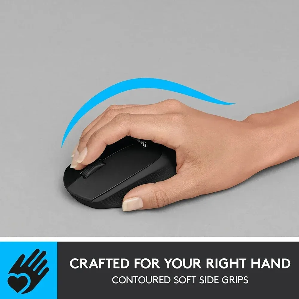 Logitech M330 Silent Plus Wireless Mouse 100% Noiseless Click 2.4G USB Nano Receiver | 1000 DPI | for PC Mac Laptop Work Library