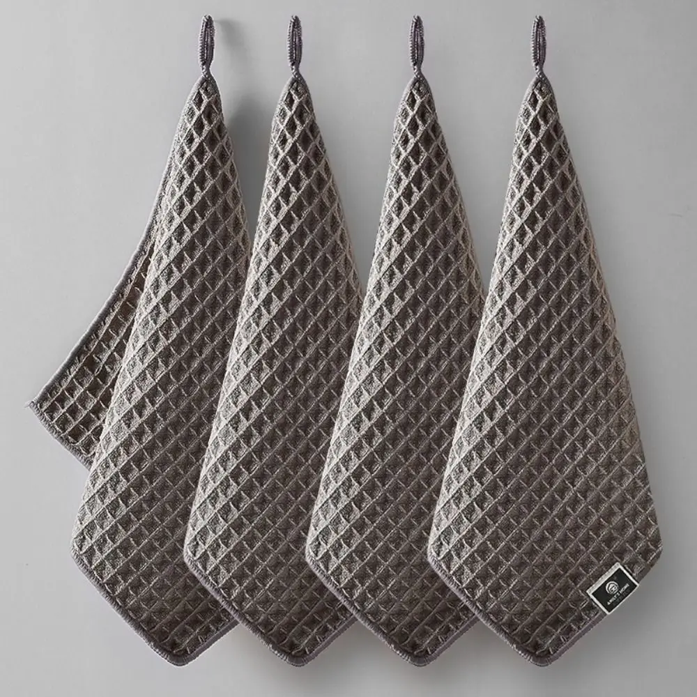High Performance Waffle Pattern Cleaning Cloth Absorbent No Shedding Kitchen Towel Soft Non-stick Dishcloth Kitchen