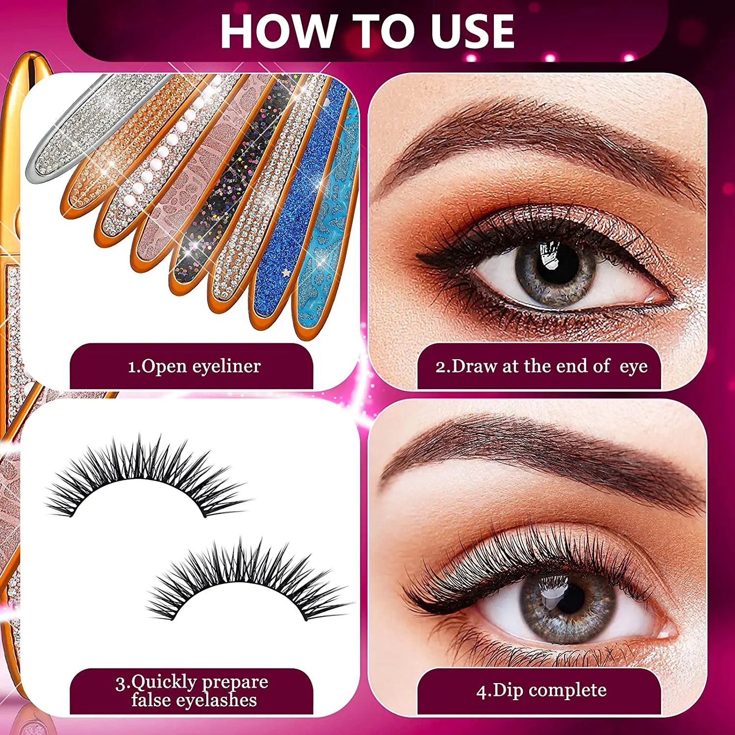 Magie eyeliner Kleber-kostenlose self-adhesive wimpern Kleber Multi-zweck flüssigkeit wimpern, dass tut schönheit make-up-tools lidschatten