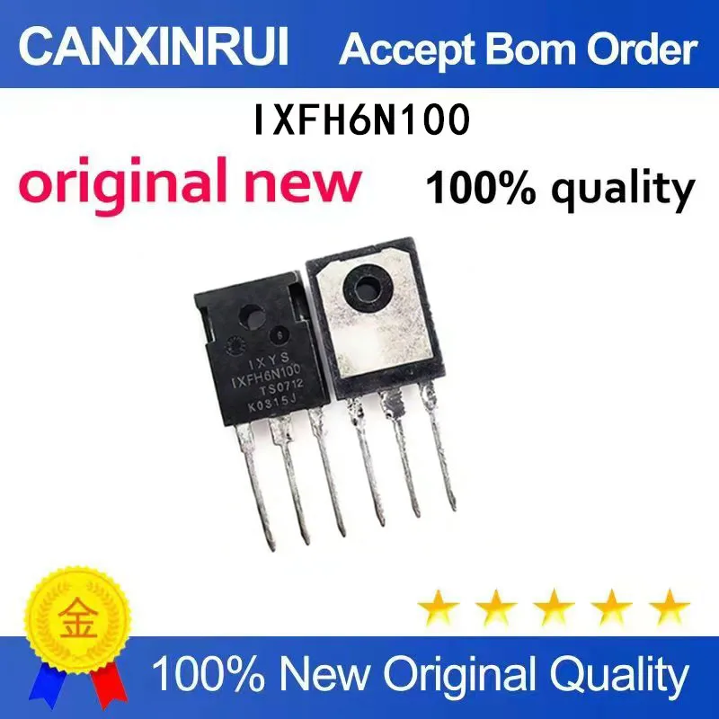 

(5-100 Pieces) Brand new original IXFH6N100 package TO-247 MOSFET N-channel 1000V 6000MA