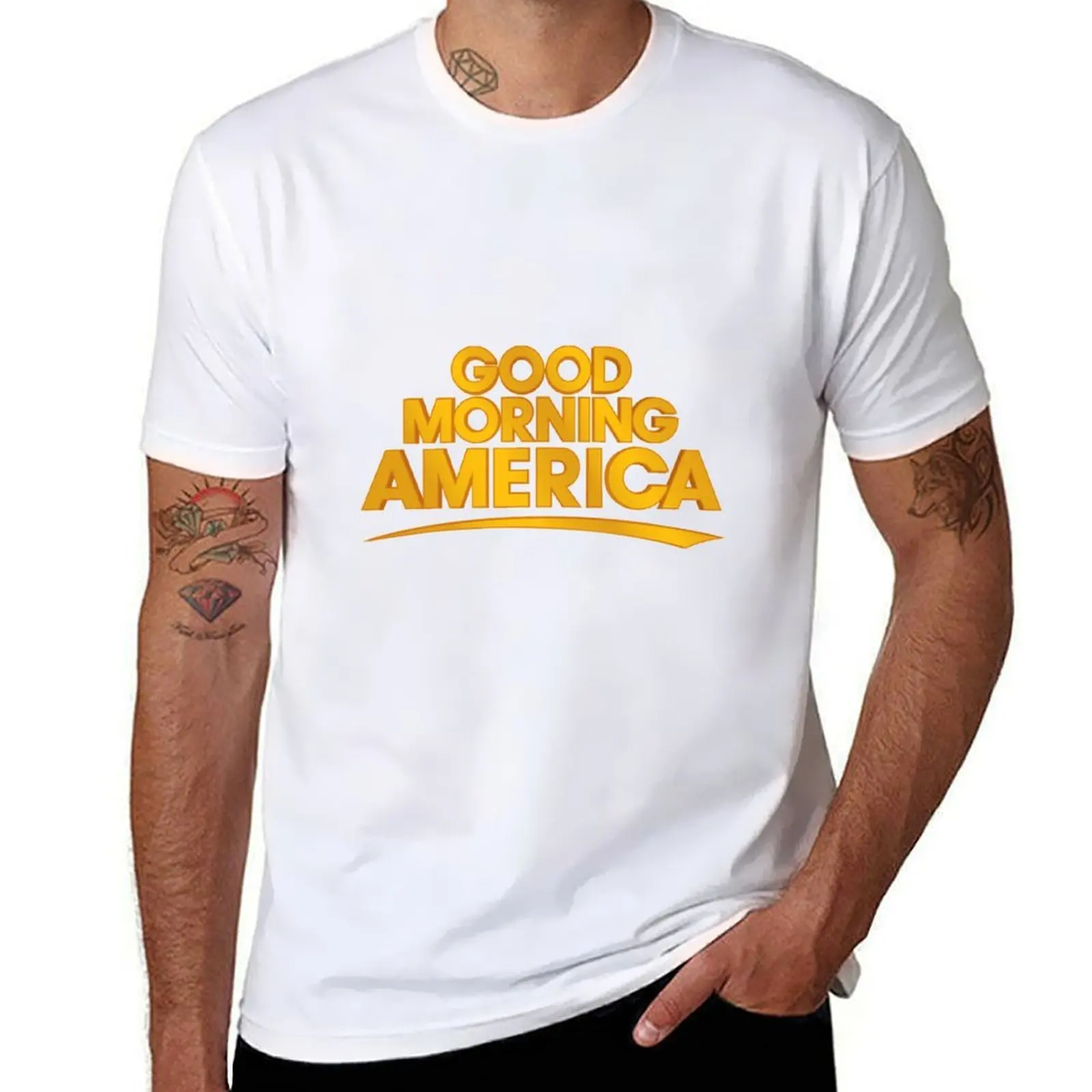 

good morning america T-Shirt mens graphic t shirts man t shirts graphic T-Shirt