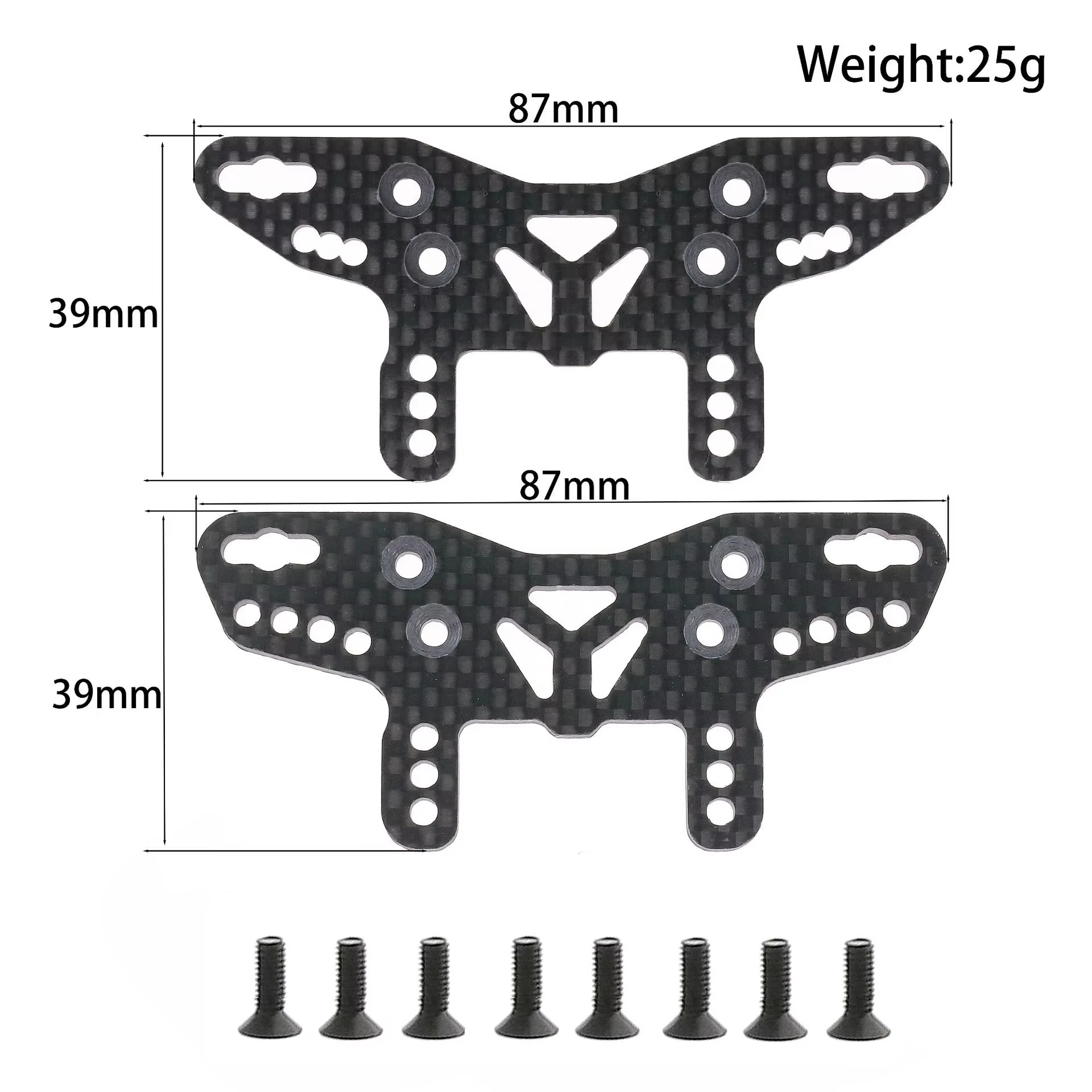 Lightweight Carbon Fiber Shock Tower Plates 2Pcs Reinforced Hop-Up Parts For Tamiya XM01 XM-01 Pro 58738 1/10 RC On-Road Car