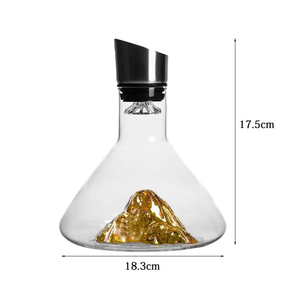 Handcrafted Glass Wine Decanter with Steel Aerator & Filter – 1600ml Elegant Carafe for Red Wine Aeration & Sediment Removal