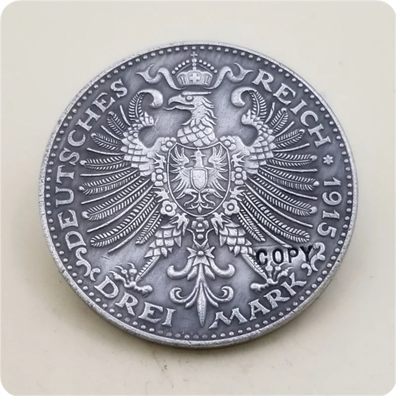 Grand duchy of Saxe-Weimar-Eisenach 1915 Germany 3 Mark - Wilhelm Ernst COPY COIN Challenge Pocket Coins Christmas Gifts