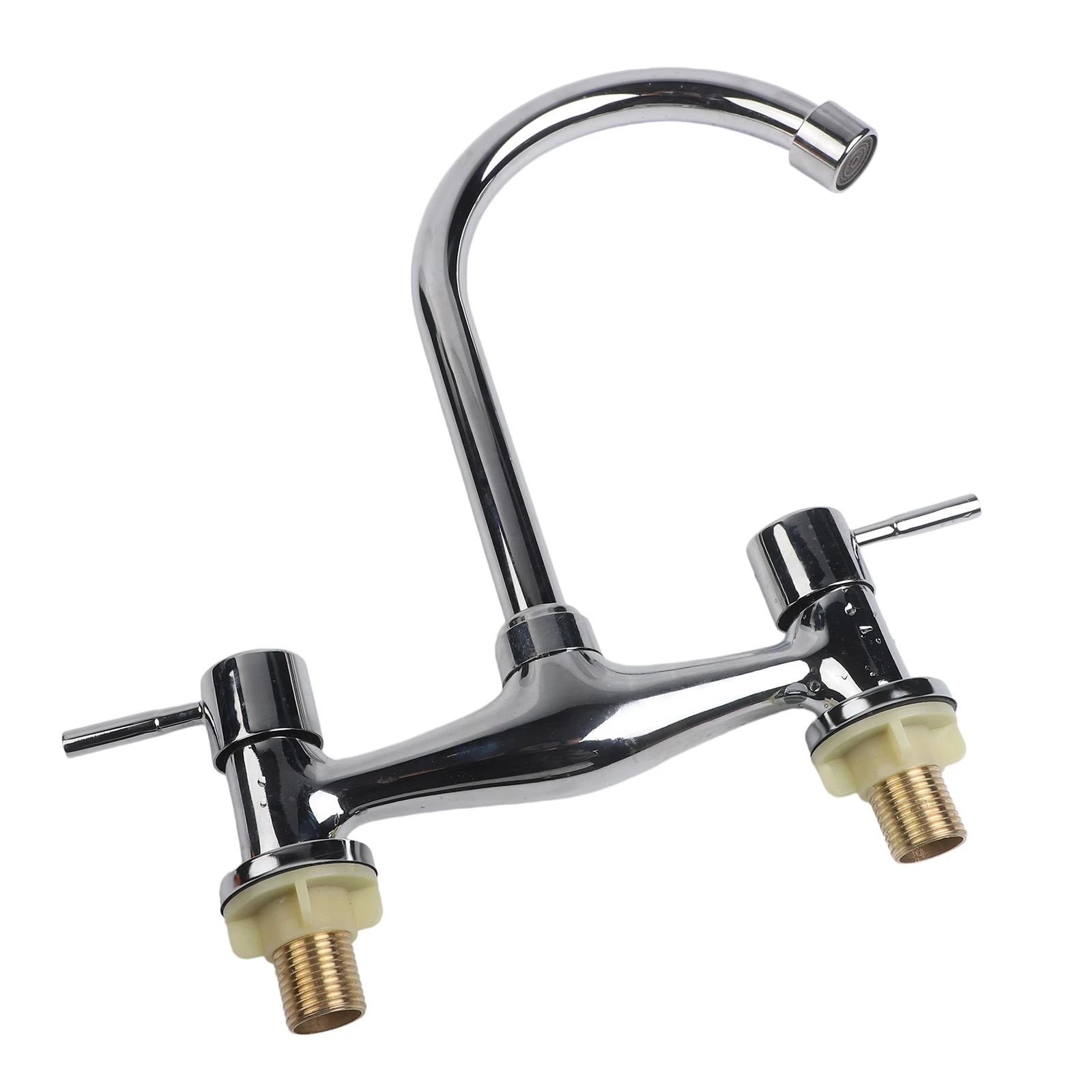 

Смеситель для кухонной мойки с горячей и холодной водой, роскошная конструкция из цельной латуни, с раздельным управлением, поворотный излив.